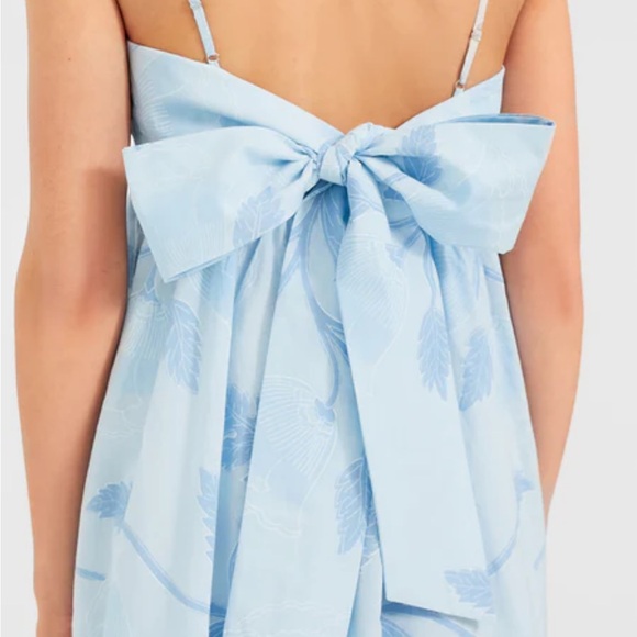 Juliet Dunn Tuckernuck Pale Blue Yie Back Midi Dress - Picture 8 of 8